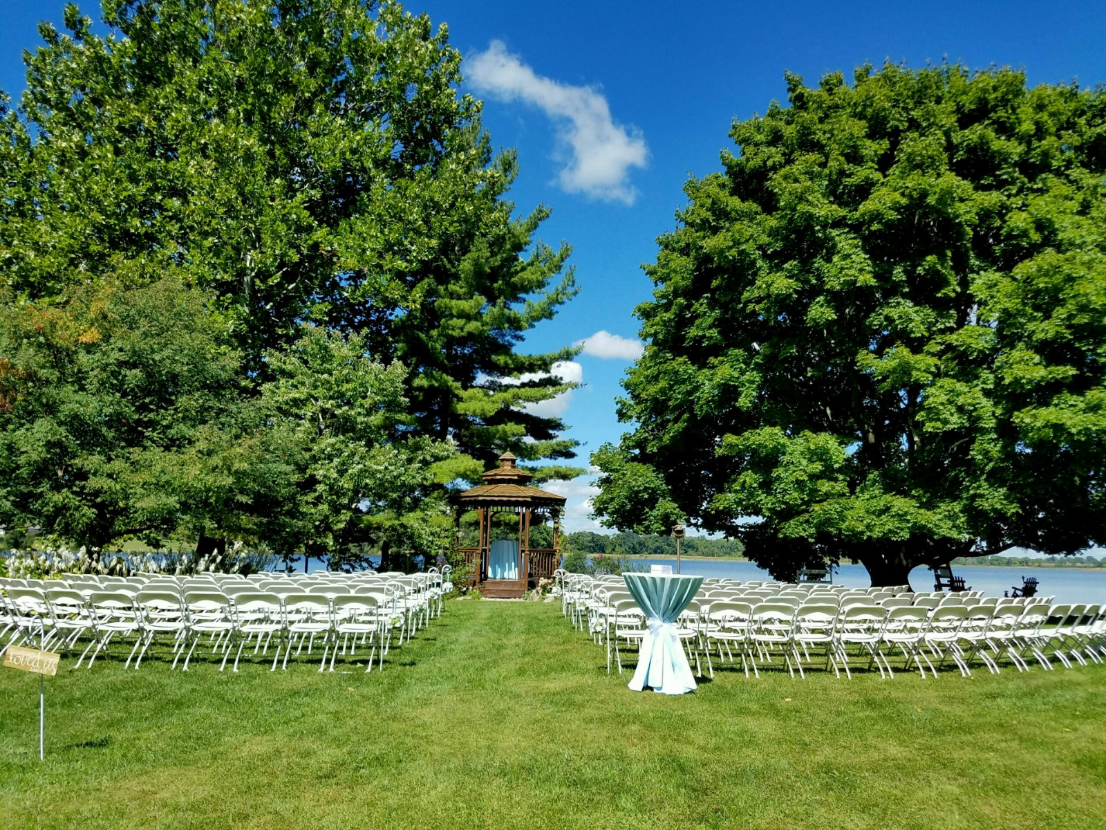The Ceremony will use the Cedar Gazebo as a little alter